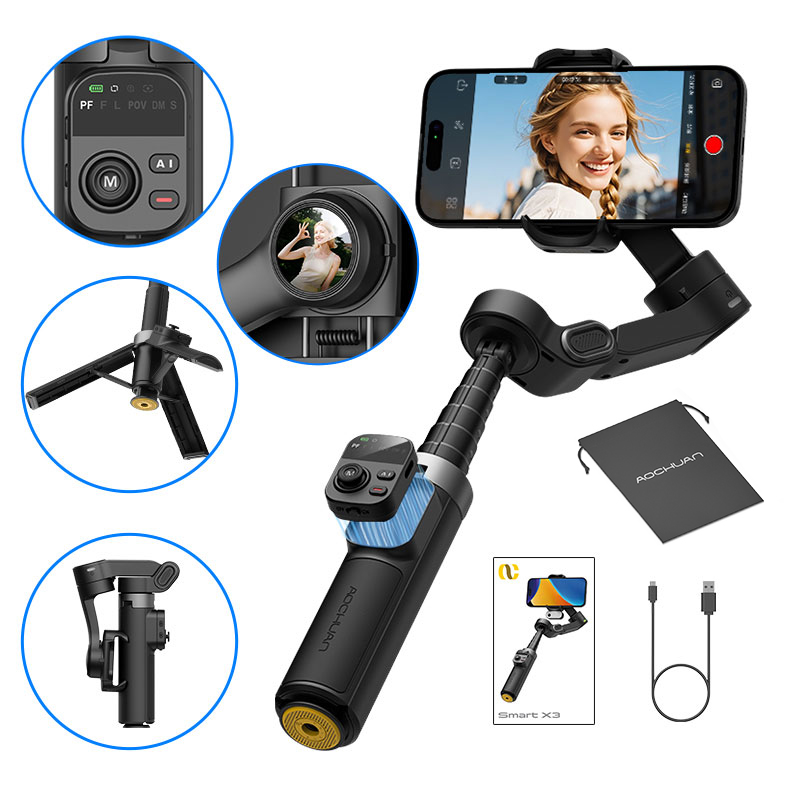 Selfie Stick Tripod - AOCHUAN Smart X3 360 ° Stabilizer