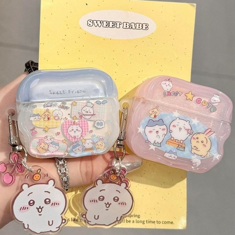 Wireless Earbuds Case - Casing Pelindung Chiikawaed Lucu Kompatibel dengan