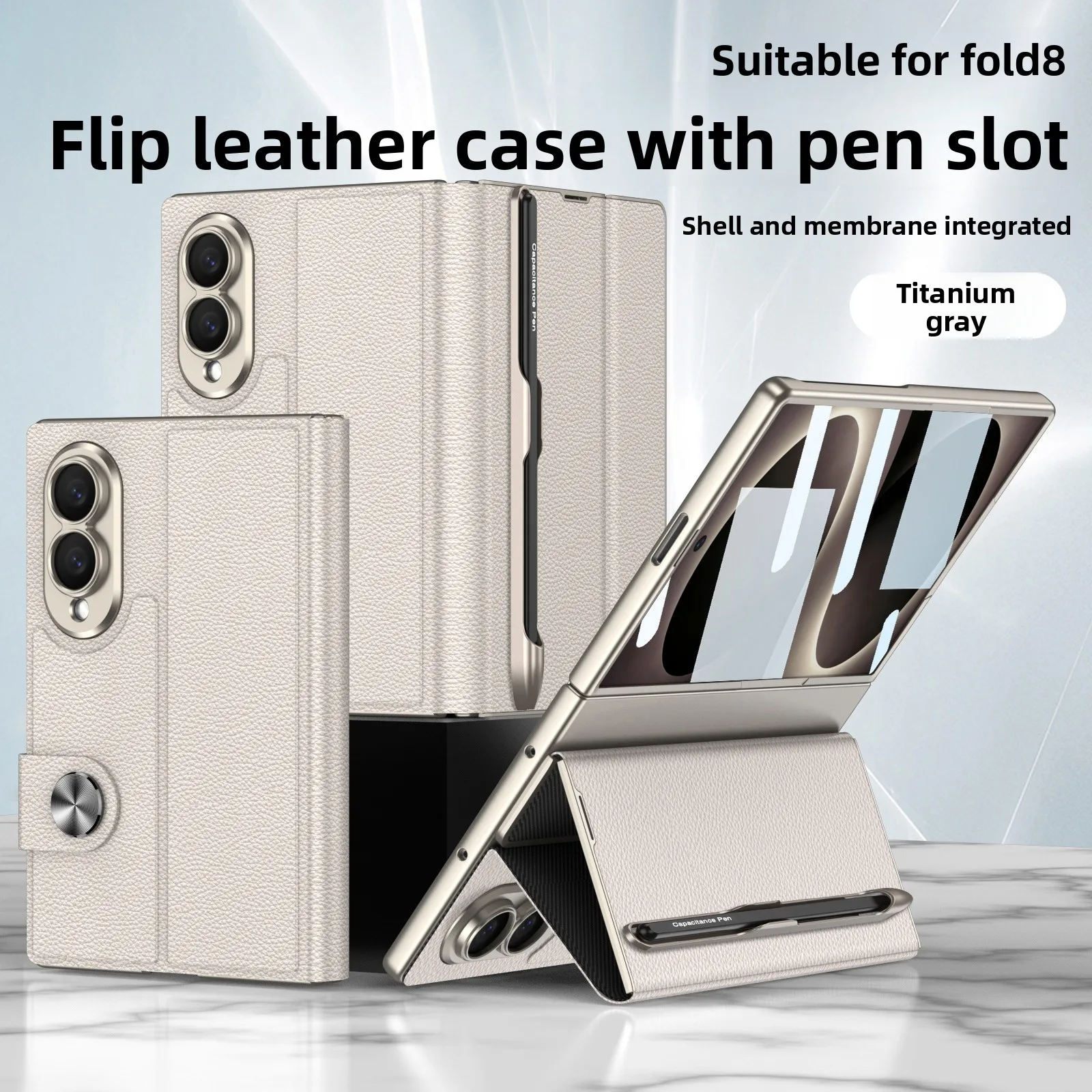 Tempered Glass Screen - Casing Kulit Mewah Model Flip Pen