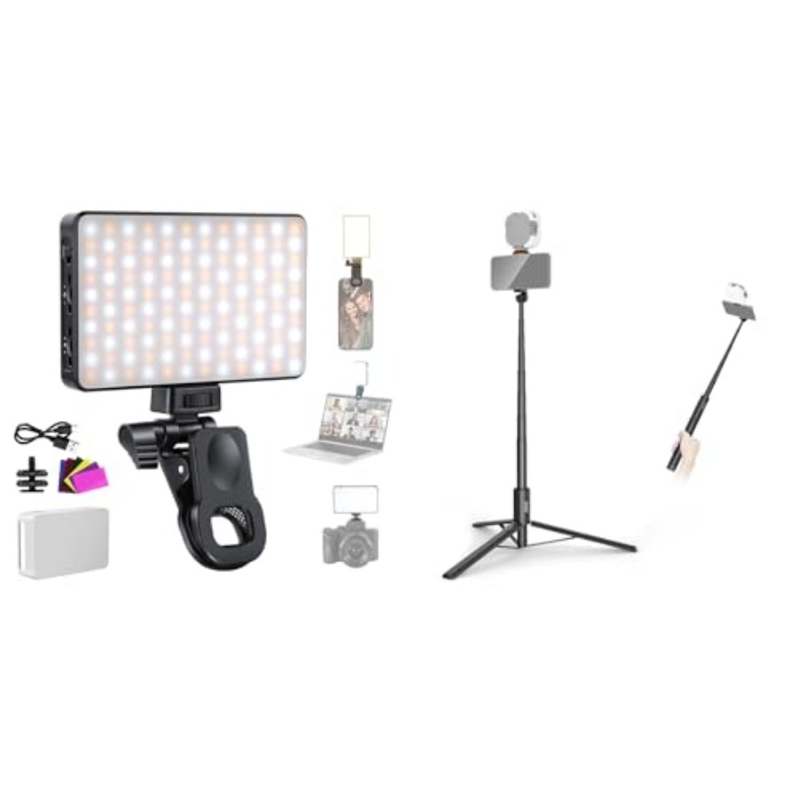 Selfie Stick Tripod - Lampu Selfie LED Basics BL120B +