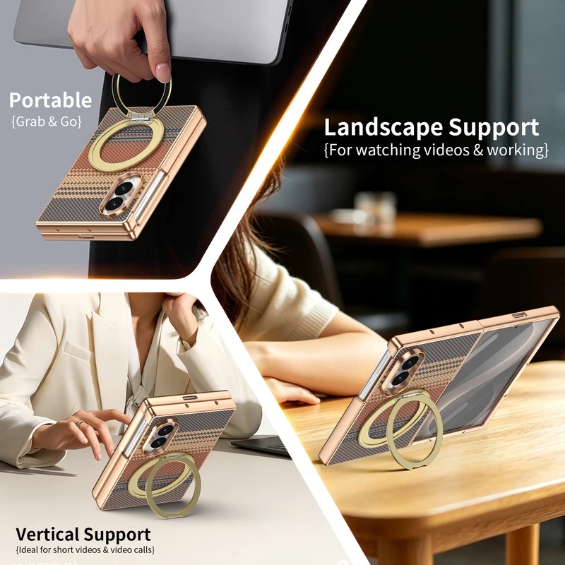 Casing Kulit dengan Stand Magn - Tempered Glass Screen ulasan dan harga