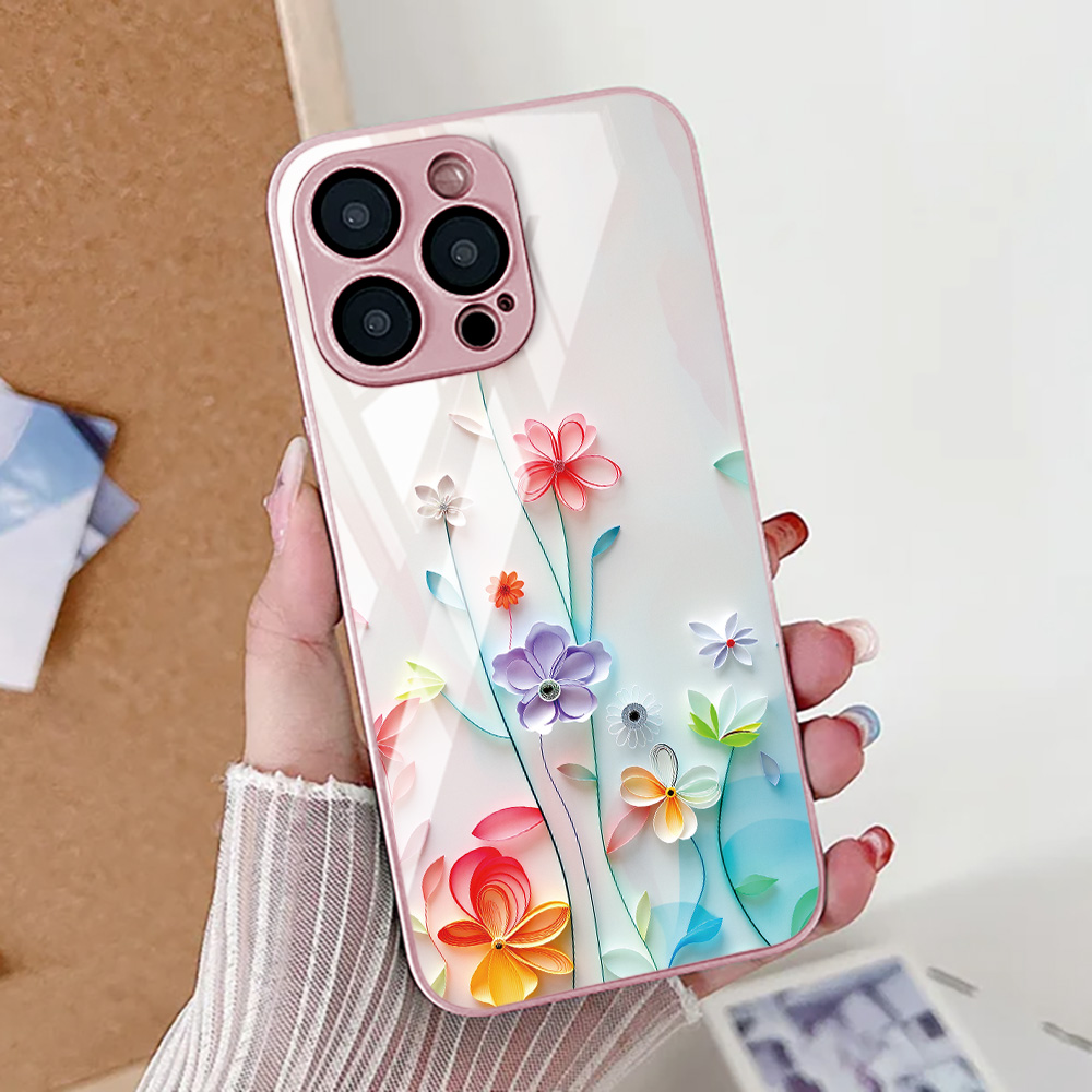 Casing Ponsel Bunga Teratai Un - Tempered Glass Screen ulasan dan harga