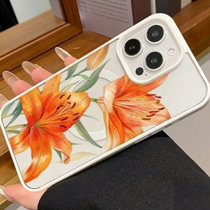Casing Magnetik Bermotif Lily  - Magsafe Wireless Charger ulasan dan harga