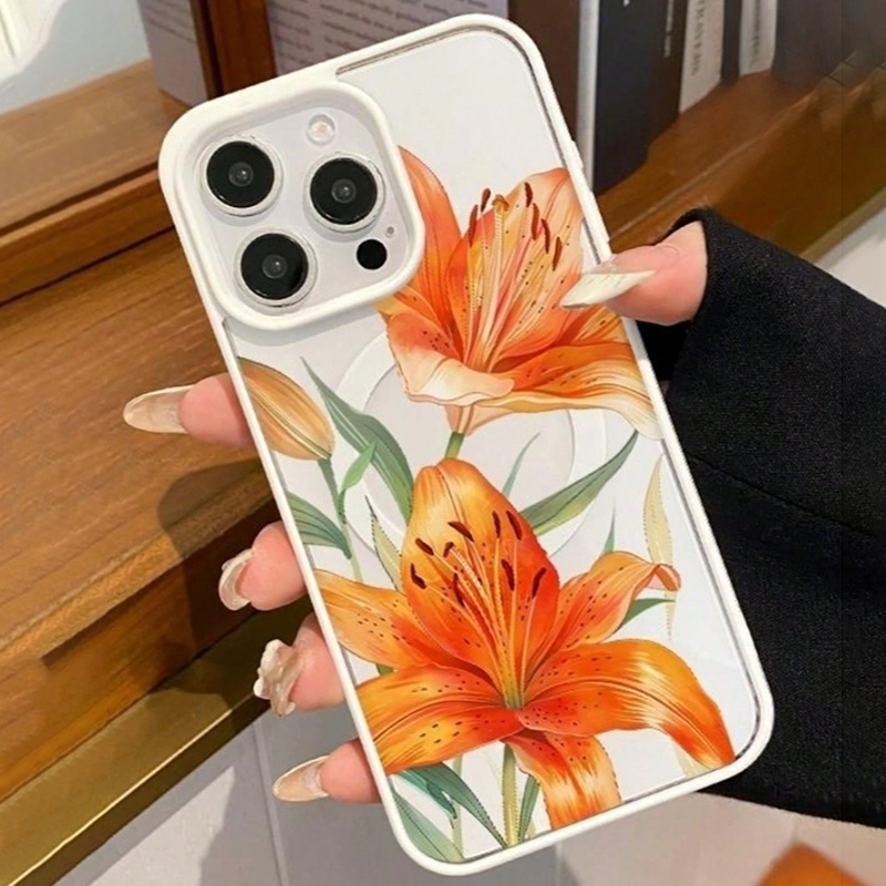 Casing Magnetik Bermotif Lily  - Magsafe Wireless Charger ulasan dan harga