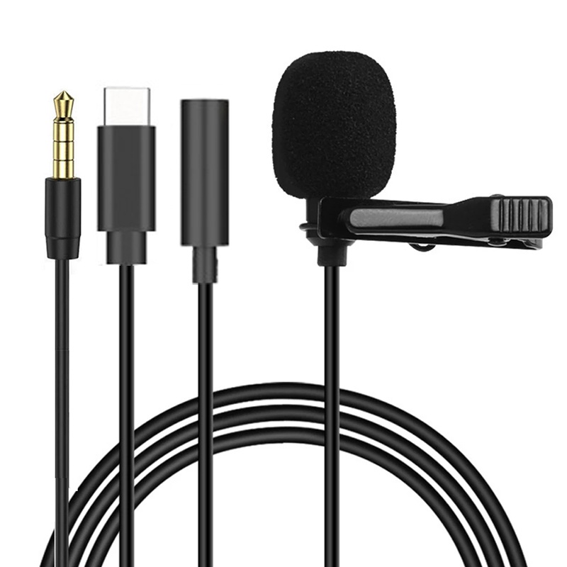 Mikrofon Lavalier Mini Portabe - Type C Adapter ulasan dan harga